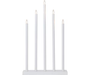 Chandelier design HOLY en acier et bois blanc 5xLED E10