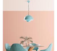 Chandelier en métal turquoise, diamètre : 30 cm, hauteur : 70 cm, non réglable, culot E27, max. 40 W, éclairage élégant pour les maisons et les bureaux modernes, indice IP20