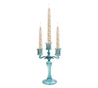 Chandelier en verre à 3 bras - Élé bougeoir en verre transparent avec 3 branches, centre de table pour fête à thème, décoration de salle à manger, anniversaire, vacances Teksome