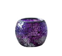 Chandelier en Verre mosaïque de Flocon de Neige de Couleur, Bougie de Souhait, Support de lumière de thé, Ornements de Table for fête de Mariage, Chandelier Romantique(Purple)