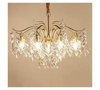 Chandelier Europe LED Crystal Chandeliers Gold Chandelier Luxury Lighting Kitchen Dining Living Room Bedroom Lamp Lustre Pendant (Lampshade Color : 7 Head)
