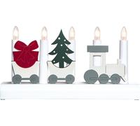 Chandelier festif JULIA en bois et avec bougies LED E10