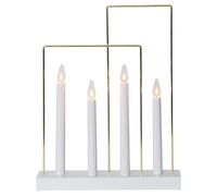 Chandelier FRAME E10 4X3W en bois et acier blanc et laiton 285x80x360mm