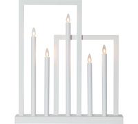 Chandelier geometrique FRAME en bois blanc et acier 5xE10 510mm