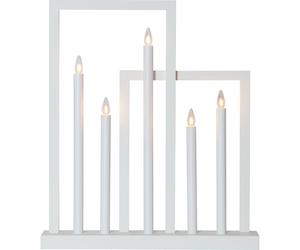 Chandelier geometrique FRAME en bois blanc et acier 5xE10 510mm