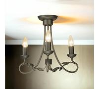 Chandelier GOTICA 6 Antiquité Or Noir 3xE14 Réglable Rustique Lampe Salon