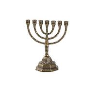Chandelier juif Menorah à 7 branches en laiton poli, taille moyenne
