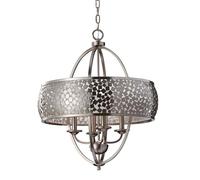 Chandelier Lampe Suspendue Plafonnier Acier Verre Inox D 61 Cm Lustre