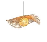 Chandelier Lantern Hand-Woven Boho Pendant Light Natural Wicker Large Lampshade Beach Lamp, Tea House Dining Room Lamps Bar Cafe Club E27 Hanging Lamp(B,75CM)