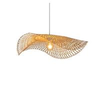 Chandelier Lantern Hand-Woven Boho Pendant Light Natural Wicker Large Lampshade Beach Lamp, Tea House Dining Room Lamps Bar Cafe Club E27 Hanging Lamp(A,55CM)