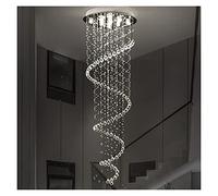 Chandelier, LED Chandeliers, K9 Large LED Spiral Living Room Crystal Chandeliers Lighting Fixture Compatible with Staircase Stair Lamp Showcase Bedroom Hall,D35Cmxh150Cm Lamp/D45Cm*H1