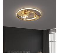 Chandelier LED Ultra Thin Aluminum Ceiling Lamp, Round Living Bedroom Study Dining Room Decorative Lights, Black 3000K-6000K Dimmable Light [Energy Class A++]