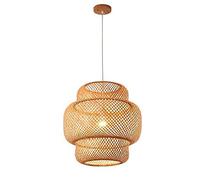 Chandelier Light, Bamboo Pendant Light Rattan Basket Pendant Lamp Fixture for Kitchen Island, Lighting Fixtures Hanging Lamp, Creative Rattan Chandelier Bird Nest Lampshade E27 Screw(50 * 48cm)