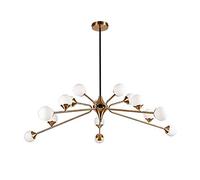 Chandelier Light, Chandelier Lighting 12 15 18 Lights Metallic Glass Semi Flush Mount Ceiling Light Pendant Lighting Compatible with Dining Room