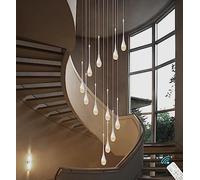 Chandelier Light, Chandeliers, Ceililights,Adjustable Loraindrop Crystal 16Lights Bubble Staircase High Ceilientrance Slanted Ceilifixtures LED/D:12-Lights(Silver:12-Lights)