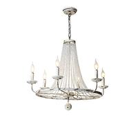 Chandelier Light, Crystal Farmhouse Chandeliers Hanging Antique Ceiling Lamp 5 6 8 12 Light Sources Compatible with Bedroom Hallway Closet Entryway Stairs Without (6)