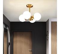 Chandelier Light, LED Chandelier Lamp, Clear White Glass LED Ceiling Lights - Sphere Corridor Bedroom Study Kitchen Glass Ceiling Lamp, LED Chandelier(Warm Light)