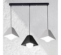 Chandelier Light, LED Chandelier Lamp, Iron Geometry Square Pendant Light Ceiling Lamp Height Adjustable Personalized - Three Retro Art Hanging Light Bar Aisle Cafe Dining Room Re(THR