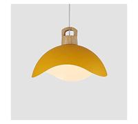 Chandelier Light, LED Chandelier Lamp, Rustic Pendant Light Macarons Wood Art Single Head Metal DropLights Petal-Shaped Dining SuspensLamp Home Bar Color Chandelier with Adjustable Cord,Mo