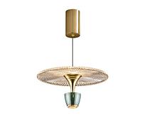 Chandelier Light, Light Luxury Plating - Pendant Light, Shiny Translucent Panel Color Home Chandelier, Bedroom Bedside Living Room Study Decorative LED Ceiling Hanging Lamp Interesting Life(Green,War