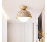 Chandelier Light, Mid Century Ceiling Light Natural Stone Semi Flush Mount Ceiling Light Marble Hallway Close to Ceiling Light Fixtures with White Milk Glass for Porch Kitchen Laundr