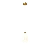 Chandelier Light, Milky White Glass Pendant Lighting - French Flowers with Iron Lamp Base - Single Chandelier Compatible with Kitchen Island, Living Room - Drop Ceiling Light Fixture with Elec