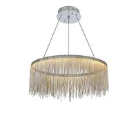 Chandelier Light, Pendant Lights, Metal Tassel Chain Chandelier LED 3 Color Dimmable Chandeliers Round Linear Pendant Light for Living Dining Room Kitchen Island Bedroom Hotel (Size : 39 inch)