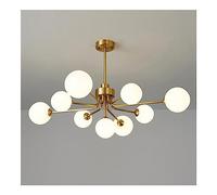 Chandelier Light, Pendant Lights, Mid-Century Chandelier Nordic Glass Globe Brass Pendant Light with Adjustable Rods Hanging Ceiling Lighting Fixture for Dining Room Kitchen Bedroom Living Ro