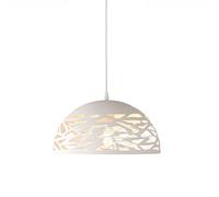 Chandelier Light, Retro Hanging Lamp E27 Iron Pendant Light Iron Hollow Out Metal Chandelier Living Room Bedroom Shop Bar Contemporary Lighting Fixture DecoratInteresting Life(White,40cm)