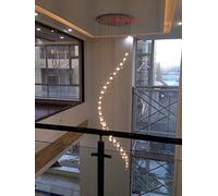Chandelier Long Chandeliers Staircase Crystal Spiral Chandelier Lighting Flush Mount Chandeliers Ceiling Hanging Lights Suspension Light (Warm White Round base 25 lights)
