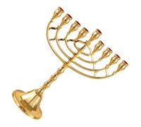 Chandelier Menorahs en métal plaqué 9 branches pour Hanouka, cadeau de pendaison de crémaillère