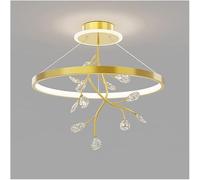 Chandelier Modernd Chandelier with 3 Color Changing LED, 26W Crystal Light for Living Room Bedroom Dining Room, Adjustable Height(32W) Chandelier/Color/26W