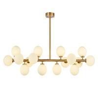 Chandelier Moderne Blobe à 16 légers Chandelier linéaire Globe de Verre en Verre Blanc avec Un Pendentif Suspendu à Suspension moléculaire Magique en métal, Made in China