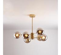 Chandelier moderne du milieu du siècle, luminaire pendentif linéaire en verre en verre, luminaire de plafond de globe décoratif pour salle à manger, chambre à coucher, cuisine, installation facile