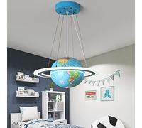 Chandelier mondial du globe pour salle de classe, luminaire à LED pour salle des enfants chambre à enfants 36W / 48W Lumière suspendue avec télécommande, les feux de suspension bleus aspirent à (38