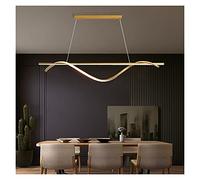 Chandelier New Modern LED Restaurant Chandelier Nordic Simple Hanging Table Bar Table Lamp Creative Personality Black Gold Led Strip Lamp (Body Color : Golden Size : Cold White)