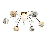 Chandelier Nordic Led Chandeliers Lighting Planet Glass Lampshade Creative Chandelier Kitchen Living Room Iron Glass Lamp G9 (Emitting Color : Warm Light Lampshade Color : Type) (Type White light)