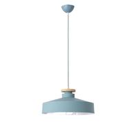 Chandelier Plafond Campagne Nordique, feu de Pendentif Couleur avec Lampe Suspendue en Bois, luminaire personnalisé Une tête pour Restaurant, Salle à Manger, Chambre, Cuisine, Bar (Bleu, 35 cm)