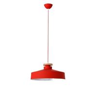 Chandelier Plafond Campagne Nordique, feu de Pendentif Couleur avec Lampe Suspendue en Bois, luminaire personnalisé Une tête pour Restaurant, Salle Manger, Chambre à Coucher, Cuisine, Bar (Rouge, 35