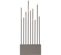 Chandelier rectiligne BUZZ en métal et bois gris 9xE5 5,4W