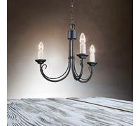 Chandelier Rustique Noir Ø43Cm Hauteur Réglable E14 Lustre Lampe Table À Manger