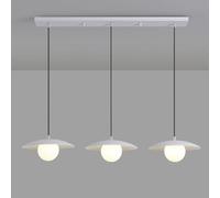 Chandelier Salle à Manger, Suspension métal Blanc avec Nuance de Balle en Verre, G9, Pendentif Industriel Moderne, lumières suspendues