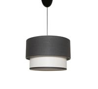 Chandelier scandinave, anthracite et blanc, 30 cm de diamètre, 65 cm de hauteur | Corps en plastique, capuchon en tissu, douille E27 (max 40 W) | Éclairage moderne pour la décoration intérieure