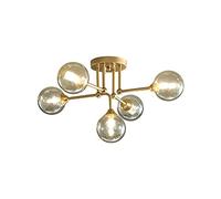 Chandelier Spoutnik 5 légers, en Or Milieu du siècle, Lampe Plafond Vintage Moderne pour à Coucher de la Chambre