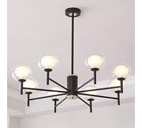 CHANDELIER SPUTNIK MODERNE 6 lustres légers avec des luminaires de cuisine en métal réglables Mid Century Pendant Light V-Intage Industrial Plafond Light pour le salon noir 8 lumières, suspendu