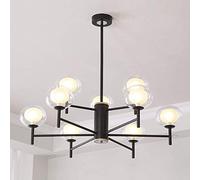 CHANDELIER SPUTNIK MODERNE 6 lustres légers avec des luminaires de cuisine en métal réglables Mid Century Pendant Light V-Intage Industrial Plafond Light pour le salon noir 8 lumières, suspendu