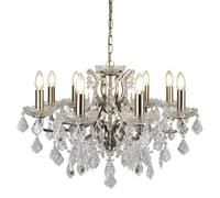 Chandelier Suspendu Salle À Manger Ø 70 Cm En Laiton Antique 8x E14 Cristal
