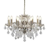 Chandelier Suspendu Salle À Manger Ø 70 Cm En Laiton Antique 8x E14 Cristal