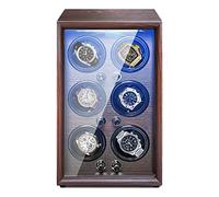 Chandelier Technology Automatic Watch Winder for 1 2 4 6 Watches with Quiet Motor Soft Flexible Watch Pillows Storage Case Men's and Women's Automatic Watches Display Box (Grey 4+0) Chandelier