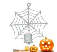 Chandelier tissé haunted - Design en antique, finition noire rustique, élégant bougeoir festif avec motif de artistique | Cheminée de salon, célébration saisonnière, Blanc., Siehe